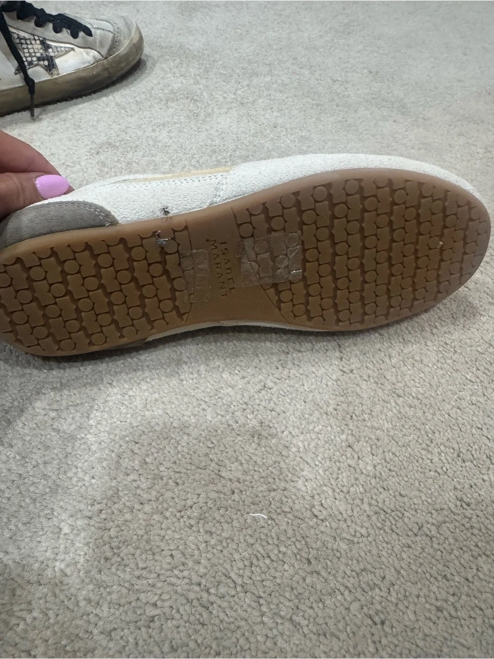 Isabel Marant Low-Top Lace-Up Sneakers in Cream and Pale Yellow